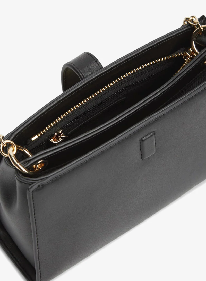 Tommy Hilfiger Black TH Monogram Chain Strap Crossover Bag for Women | Best Price UAE